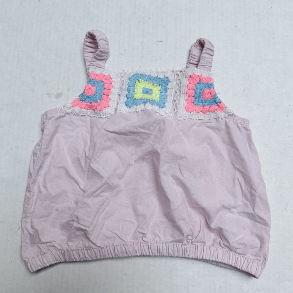 Lucky Penny Blouse Girls 3T Sleeveless Elastic Hem Tank Pink
